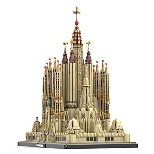 Dr.Bricks Arquitectura España Barcelona Sagrada Familia Catedral Católica Modelo de Edificio, MOC-65795 por Jeongwon Lee, Edificio famoso Mundial Compatible con LEGO Architecture - 10083 Pcs