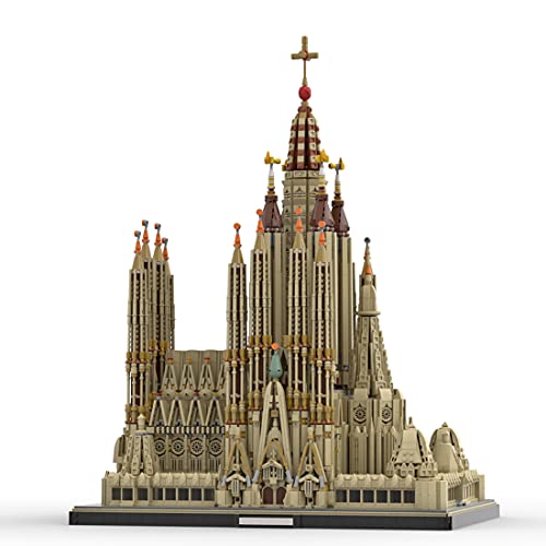 Dr.Bricks Arquitectura España Barcelona Sagrada Familia Catedral Católica Modelo de Edificio, MOC-65795 por Jeongwon Lee, Edificio famoso Mundial Compatible con LEGO Architecture - 10083 Pcs