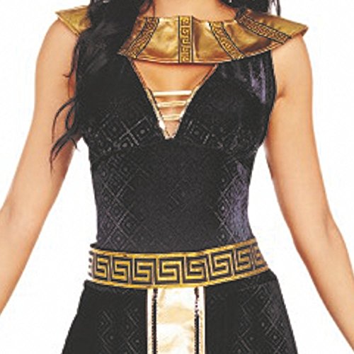 DreamGirl Disfraz de Damas Cleopatra Vestido Alexia Cinturón de Cuello Largo Antigüedad egipcia (S)