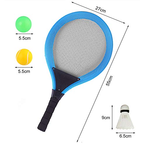 Dreamon Raquetas de Tenis con Bolas bádminton Juguete para Niños y Niñas ,Juego de Deporte Playa al Aire Libre (Azul)