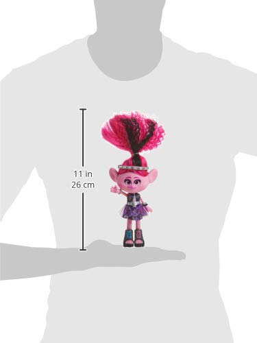 DreamWorks Trolls World Tour Glam Rockin' Poppy Muñeca de Moda con Vestido, Zapatos y más, Juguete de Moda para niñas