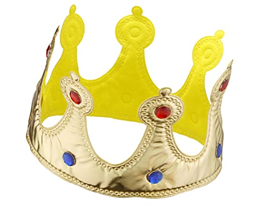 Dress Up America Gold Crown and Red Scepter Props For Kids