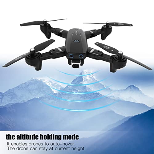 Drone RC con Cámara, Quarcopter RC Plegable WiFi Retención De Altitud, Modo Sin Cabeza, Vuelo Asistido por GPS, Rotación De 360 ​​Grados, Retorno con Una Tecla para Niños(Negro 2.4G 1080P)