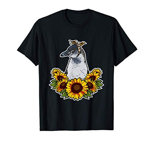 Dulce Pingüino Regalo Girasoles Decoración Pingüino Camiseta