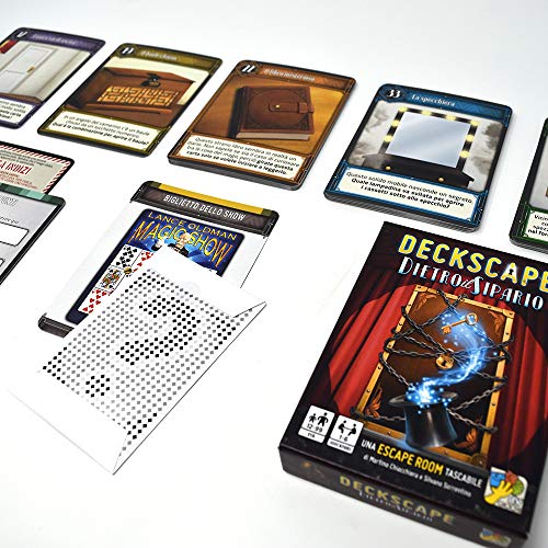 DV Giochi - Deckscape-Detetro Il Sipario-Una Escape Room de Bolsillo - Edición Italiana, Multicolor, DVG5703