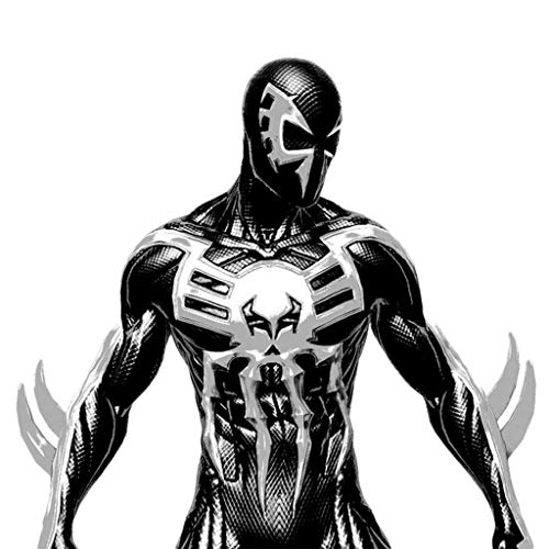 DYB Disfraz de Spiderman Blanco y Negro para Adultos, Unisex, para Hombre, Mono de Spider-Man, Traje de Halloween, Lycra, Mono Ajustado, Ropa de Cosplay, Adornos navideños