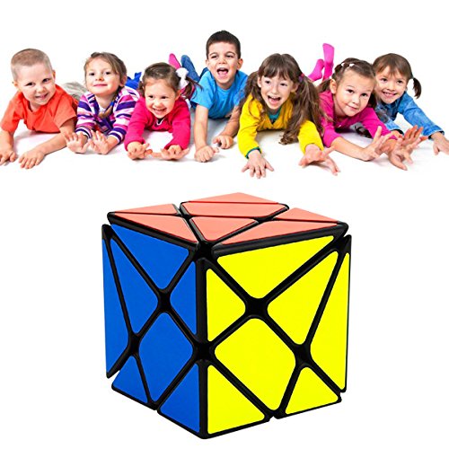 EASEHOME Pescado Speed Magic Puzzle Cube, FishRompecabezas Cubo Mágico PVC Pegatina para Niños y Adultos, Negro