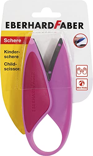 Eberhard Faber 579928 - Tijera infantil para zurdos y diestros, ideal para recortar y hacer manualidades con niños pequeños, rosa