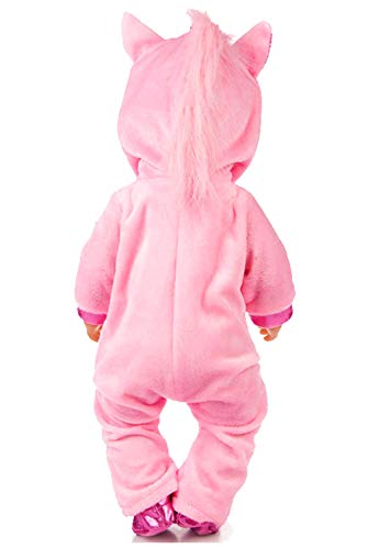 ebuddy 2 unids/set unicornio traje mono muñeca ropa con zapatos para 43 cm recién nacidos bebé muñecas/15 pulgadas Bitty Baby Dolls