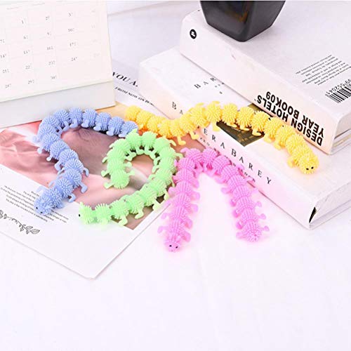 Edinber Sensory Fidget Toys, juego de 8 piezas de orugas, juguetes elásticos de gusano para aliviar el estrés, ansiedad, gusano, fideos, juguetes para adolescentes, adultos, bolsas de fiesta