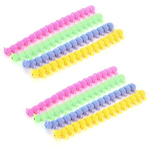 Edinber Sensory Fidget Toys, juego de 8 piezas de orugas, juguetes elásticos de gusano para aliviar el estrés, ansiedad, gusano, fideos, juguetes para adolescentes, adultos, bolsas de fiesta