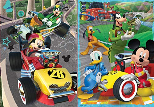 Educa - Mickey & The Roadster Racers Maleta Progresivos de 2 puzzles infantiles de 20 piezas, a partir de 3 años (17639)