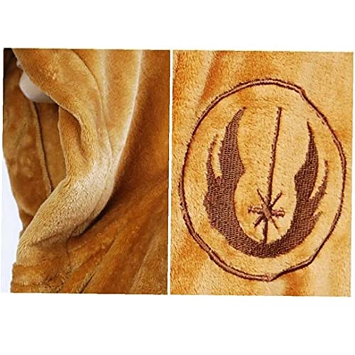 EElabper 1 Unid Jedi Knight Robe Fleece Throes Star Wars Bath Robe Cosplay Disfraz Set para Hombre Y Mujeres (l, Marrón)