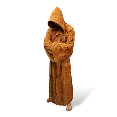 EElabper 1 Unid Jedi Knight Robe Fleece Throes Star Wars Bath Robe Cosplay Disfraz Set para Hombre Y Mujeres (l, Marrón)