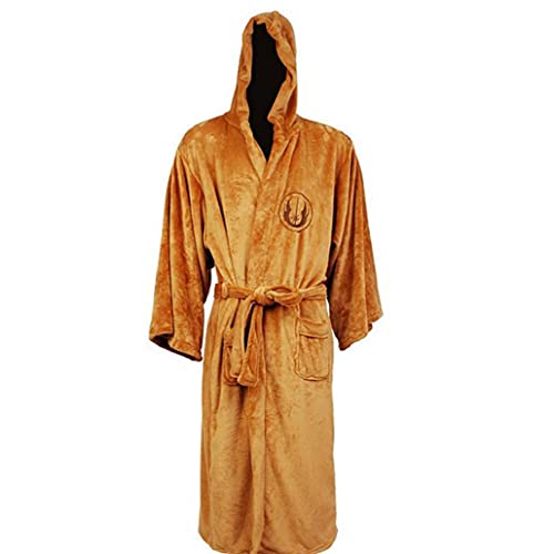 EElabper 1 Unid Jedi Knight Robe Fleece Throes Star Wars Bath Robe Cosplay Disfraz Set para Hombre Y Mujeres (l, Marrón)