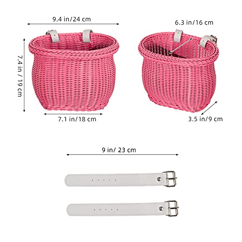 EIRONA Cesta de Bicicleta para Bicicleta de 12 14 16 18 Pulgadas para niñas, Canasta de Almacenamiento en el Manillar Delantero para Bicicletas para niños, Accesorios para Bicicletas, Rosa