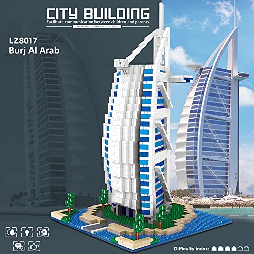 El Hotel Burj Al Arab de Dubái Bloques de Construcción (2511PCS) Juguetes de la Serie World'S Great Architecture - Regalo para Niños y Adultos