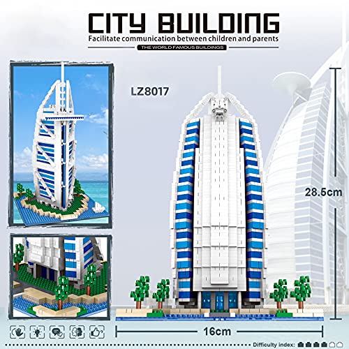 El Hotel Burj Al Arab de Dubái Bloques de Construcción (2511PCS) Juguetes de la Serie World'S Great Architecture - Regalo para Niños y Adultos