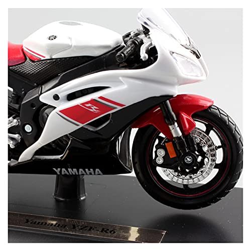 El Maquetas Coche Motocross Fantastico 1/18 para Yamaha YZF-R6 Motocicleta Superdeportiva Carrera Metal Diecast Bicicleta Modelo Coche Motor Juguete Moto Locomotora Regalos Juegos Mas Vendidos