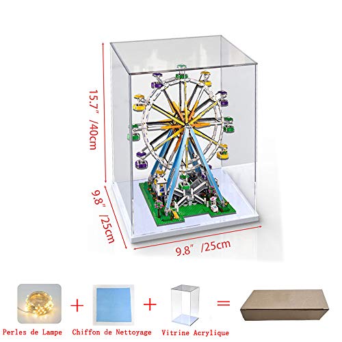 ELEpure - Vitrina de acrílico transparente para colección de Legos, Figuras, Maqueta