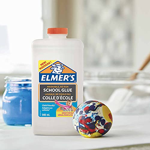 Elmer's - Pegamento líquido uso escolar Elmer, blanco, lavable, 946 ml; adecuado para hacer slime