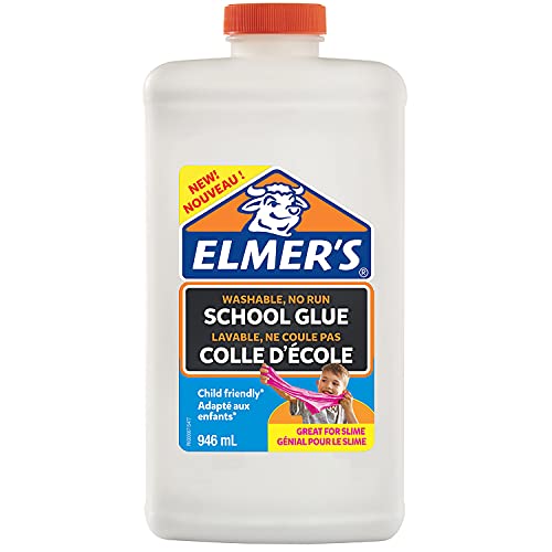 Elmer's - Pegamento líquido uso escolar Elmer, blanco, lavable, 946 ml; adecuado para hacer slime