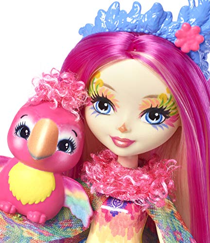 Enchantimals - Muñeca Peeki Parrot - muñeca, Edad recomandada 4 - 10 años (Mattel FJJ21) + Muñeco con Mascota Hixby Hedgehog (Mattel FJJ22)