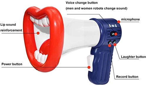 EPRHAY Juguete cambiador de voz, amplificador de voz de cuernos de labios, trompeta de grabación, micrófono, juguetes, megáfono para niños, juguete de broma, sonido de grabación, altavoz