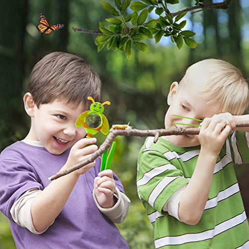 essenson Kit de 2 unidades de atrapasueños de insectos con jaula de critter y mariposa, kit de explorador al aire libre con pinzas, lupa, silbatos para exploración de patio trasero