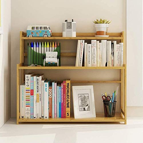 Estantería de libros modernos Mostrar estante con, librería y estantería de 3 niveles, escritorio de estantería Simple estante de almacenamiento pequeño estantería de escritorio de estantería