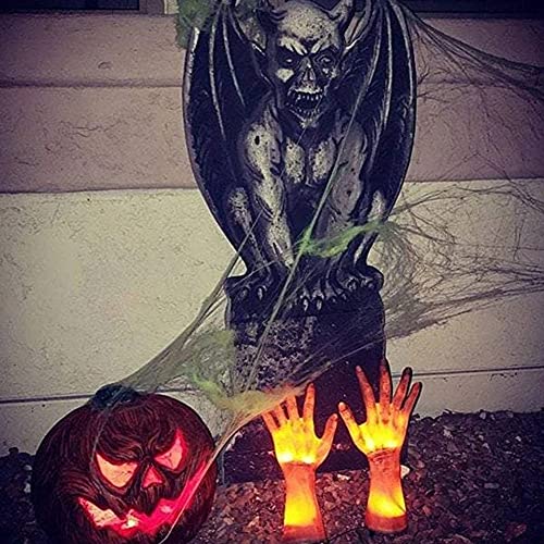 Estatua de manos de resina de Halloween, Apoyos de mano de resina de zombi, Decoración Zombie Izquierda Derecha, Apoyos de la mano del zombi aterrador, Adorno de accesorios de demonio 2 piezas