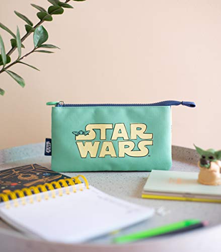 Estuche 3 comparimentos - Estuche Star Wars│Estuche The Mandalorian perfecto para la vuelta al cole - Estuche escolar- Estuche Baby Yoda - Producto con licencia oficial