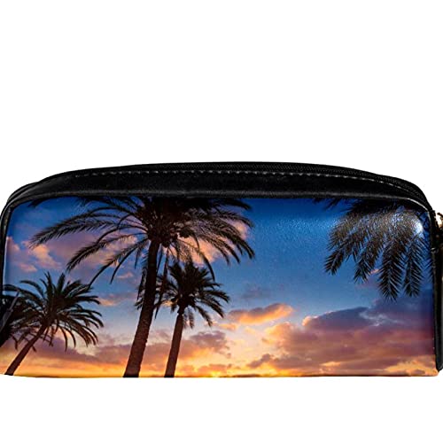 Estuche para lápices Marcador Bolígrafo Bolsa Organizador de escritorio Mallorca Sunrise en Magaluf Palm Anova Beach Bolsa de almacenamiento