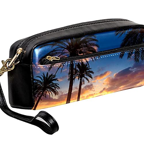 Estuche para lápices Marcador Bolígrafo Bolsa Organizador de escritorio Mallorca Sunrise en Magaluf Palm Anova Beach Bolsa de almacenamiento