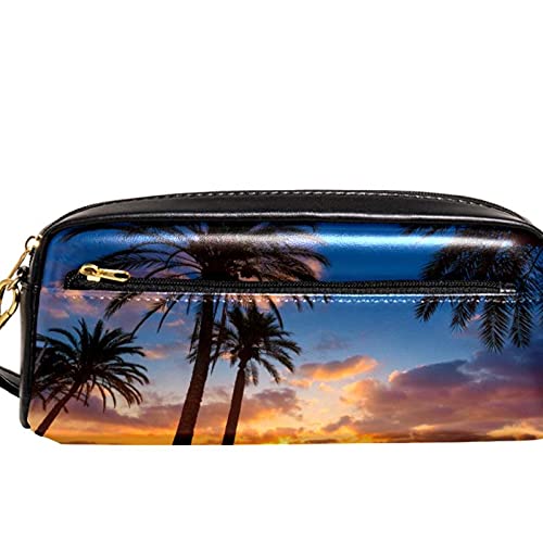 Estuche para lápices Marcador Bolígrafo Bolsa Organizador de escritorio Mallorca Sunrise en Magaluf Palm Anova Beach Bolsa de almacenamiento