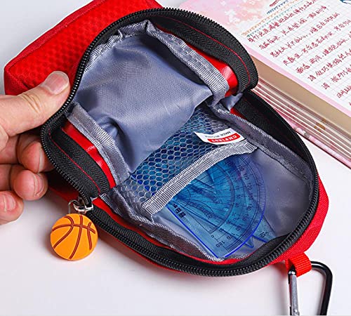 Estuches De Lapices Baloncesto Ropa Deportiva Estilo Cremallera Lona Estudiante Estuche De Lápices De Gran Capacidad Bolsa De Papelería Amarillo