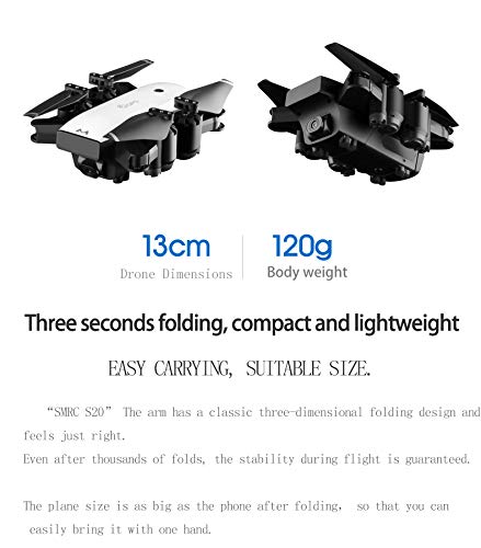 ETbotu SMRC S20 Wifi FPV con cámara 1080P GPS Dinámico Seguro, 18 minutos Tiempo, Vol, Dron Cuadricóptero RC 3 pilas