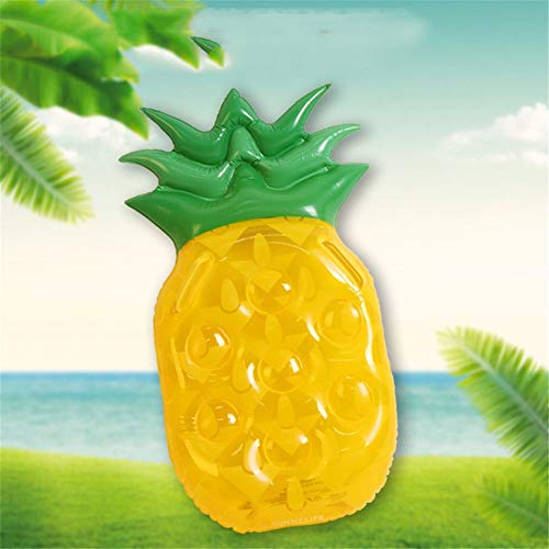 EVFIT Hamaca de Agua Inflable Gigante piña Piscina del Anillo del Flotador Plataforma de baño for el Verano de Fiesta en la Playa Salón Piscina Juguetes (Color : Yellow, Size : 90x45cm)