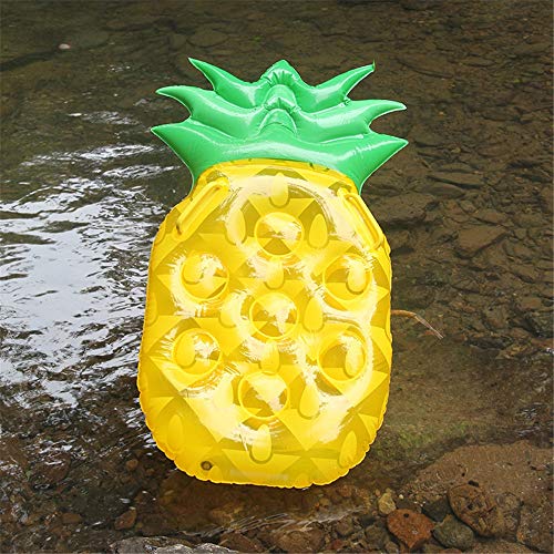 EVFIT Hamaca de Agua Inflable Gigante piña Piscina del Anillo del Flotador Plataforma de baño for el Verano de Fiesta en la Playa Salón Piscina Juguetes (Color : Yellow, Size : 90x45cm)