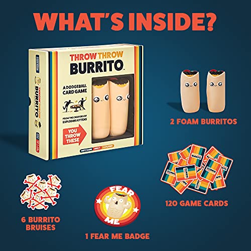 Exploding Kittens Throw Throw Burrito by - A Dodgeball Card Game - Family-Friendly Party Games+Streaking Kittens: This Is The Second Expansion of, Barraja De Cartas