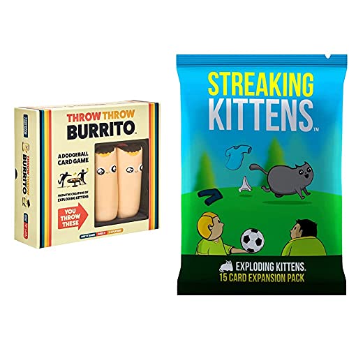 Exploding Kittens Throw Throw Burrito by - A Dodgeball Card Game - Family-Friendly Party Games+Streaking Kittens: This Is The Second Expansion of, Barraja De Cartas