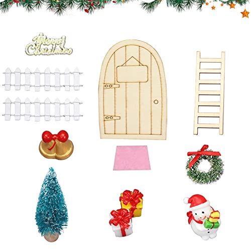 Exslend Juego de gnomo en Miniatura Juego de Accesorios para Duende Set de Navidad en Miniatura, Accesorios en Miniatura de Navidad 12 Piezas, Jecoraciones para Navidad