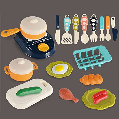 F Fityle Juego de Comida para niños, niñas, Cortar Comida, Juego de simulación, Utensilios de Cocina, Preescolar, pequeño Chef, Divertido, Cocina, Jugar, 22 Piezas