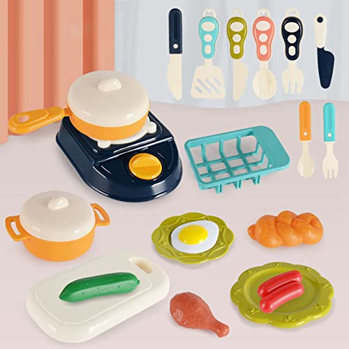 F Fityle Juego de Comida para niños, niñas, Cortar Comida, Juego de simulación, Utensilios de Cocina, Preescolar, pequeño Chef, Divertido, Cocina, Jugar, 22 Piezas