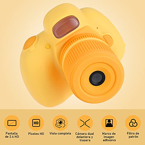 Faburo Cámara Digital para Niños, Camara de Fotos para Niños, Cámara Infantil con Tarjeta de Memoria Micro SD 32GB, Regalos de Juguete para Niños, 1080P, Amarillo