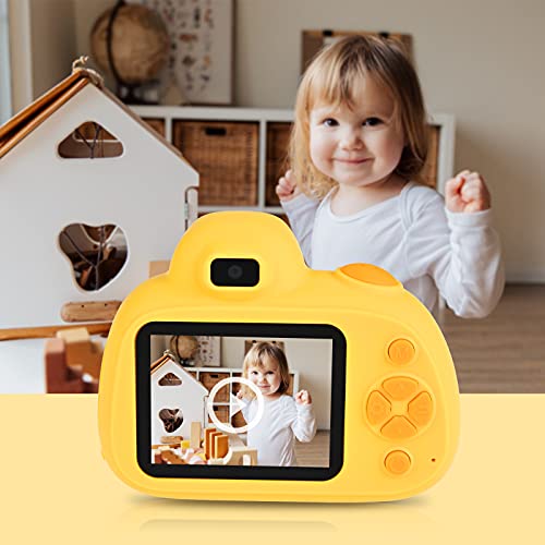 Faburo Cámara Digital para Niños, Camara de Fotos para Niños, Cámara Infantil con Tarjeta de Memoria Micro SD 32GB, Regalos de Juguete para Niños, 1080P, Amarillo