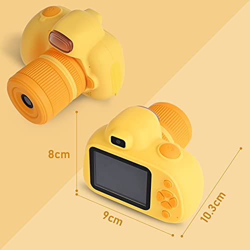 Faburo Cámara Digital para Niños, Camara de Fotos para Niños, Cámara Infantil con Tarjeta de Memoria Micro SD 32GB, Regalos de Juguete para Niños, 1080P, Amarillo