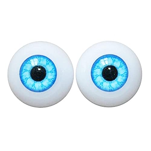 Faderr Reborn Doll Ojos de muñeca, ojos de muñeca, 1 par realista de 20 mm, 22 mm, 24 mm, simulación de ojos, para manualidades, marionetas, ositos, juguetes de peluche (azul 24 mm)