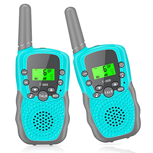 Fairwin Walkie Talkies Niños, Walkie-Talkie Niños Juguetes Niños de 3-12 Años LCD de 8 Canales Linterna Incorporada 3 Millas para Aventuras al Aire Libre Idea Año Nuevo para Niños