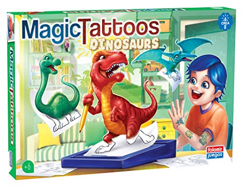 Falomir- Tatuajes mágicos Dinosaurios. Juego de Mesa. Manualidades, Multicolor (31053)